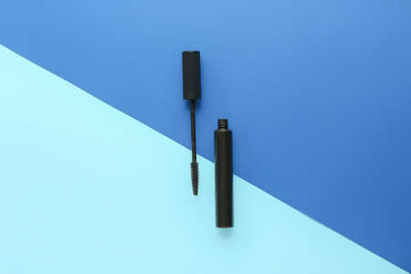 Black mascara on color backgroundの写真素材