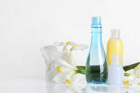 Natural cosmetics on white backgroundの写真素材