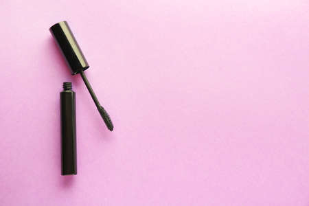 Black mascara on color backgroundの写真素材
