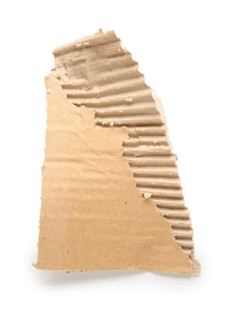 Piece of cardboard on white backgroundの写真素材