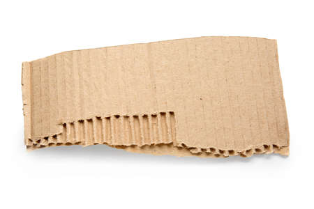 Piece of cardboard on white backgroundの写真素材