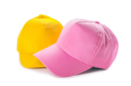 Blank caps on white backgroundの写真素材