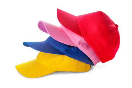 Blank caps on white backgroundの写真素材