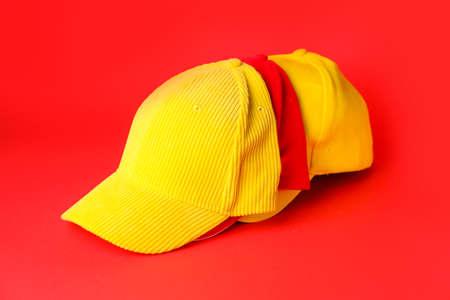 Blank caps on color backgroundの写真素材