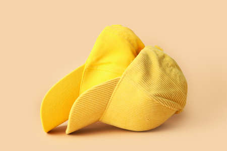 Blank caps on color backgroundの写真素材