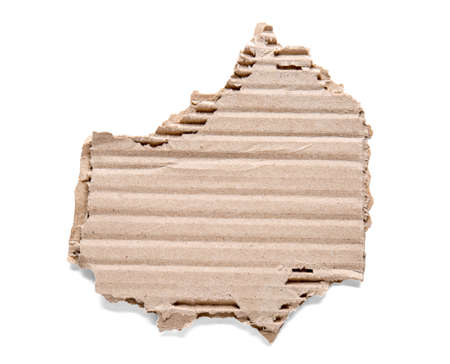 Piece of cardboard on white backgroundの写真素材