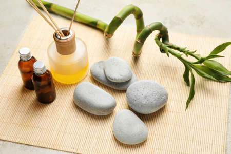 Beautiful spa composition on light backgroundの写真素材