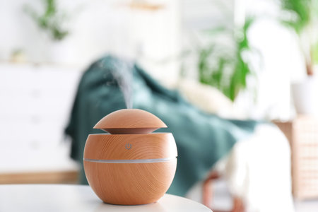 Aroma oil diffuser on table in room