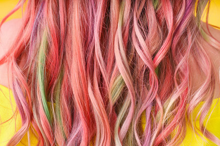 Beautiful young woman with unusual hair, closeupの写真素材