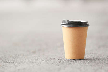 Takeaway cup for drink outdoorsの写真素材