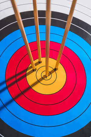 Target for archery with arrowsの写真素材