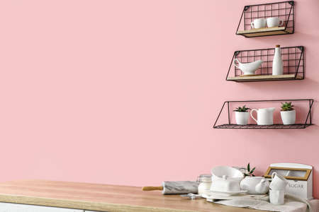 Set of utensils in kitchenの写真素材