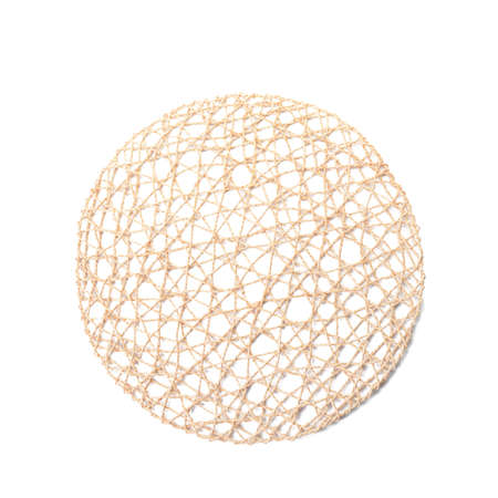 Wicker mat on white backgroundの写真素材