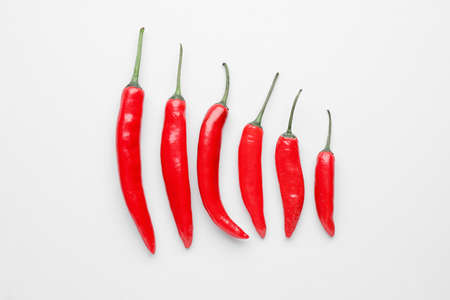 Hot chili pepper on white background