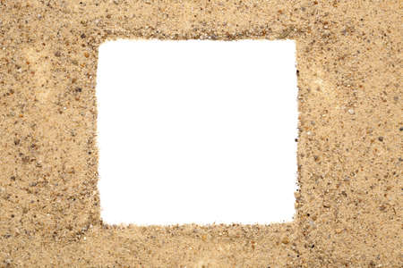 Frame made of soil on white backgroundの写真素材