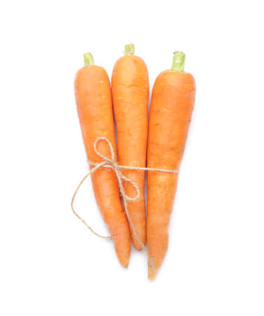Fresh carrots on white background