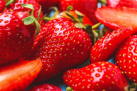 Sweet ripe strawberry as backgroundの写真素材
