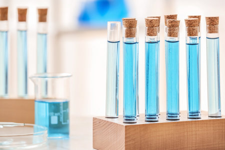 Test tubes on table in laboratory