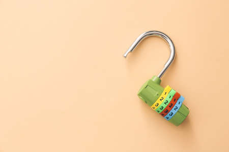 Small lock on color backgroundの写真素材