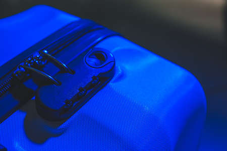 Suitcase with lock, closeup viewの写真素材