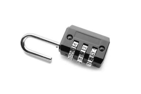 Small lock on white backgroundの写真素材