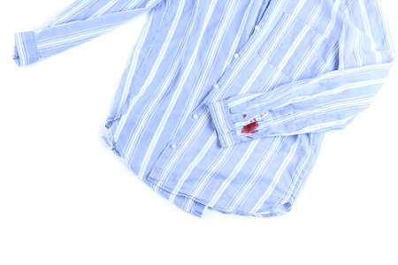 Dirty clothes on white background