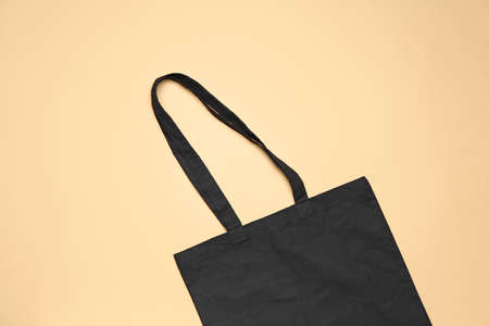 Eco bag on color background