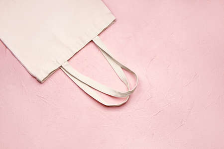 Eco bag on color backgroundの写真素材