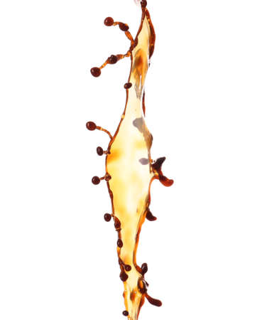Splash of coffee on white backgroundの写真素材