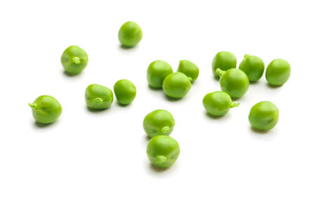 Tasty fresh peas on white backgroundの写真素材