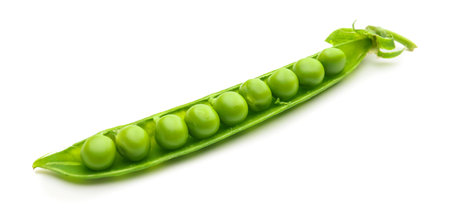 Tasty fresh peas on white backgroundの写真素材