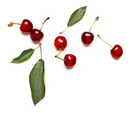 Tasty sweet cherry on white background