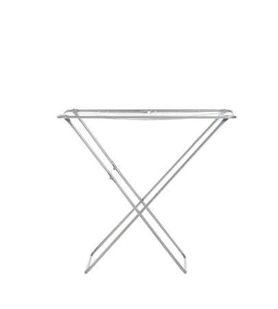 Empty clothes dryer on white background