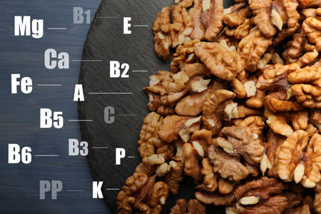 Healthy walnuts with nutrition facts