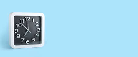 Clock on color background with space for text