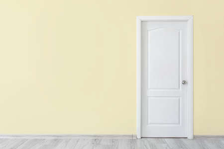 View of closed door in hall