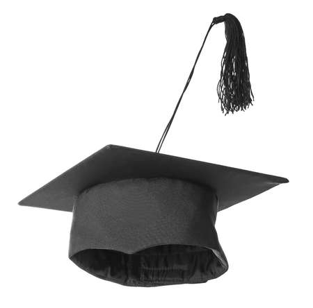 Graduation hat on white backgroundの写真素材