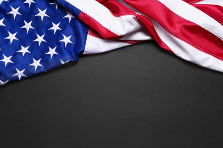 USA flag on dark background