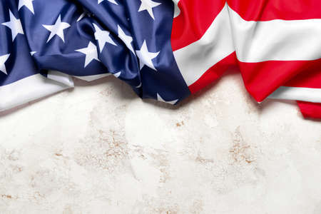 USA flag on light background