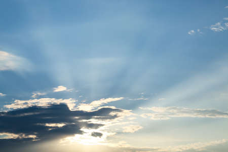 View of beautiful sky with clouds and sun