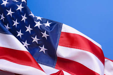 USA flag on color background