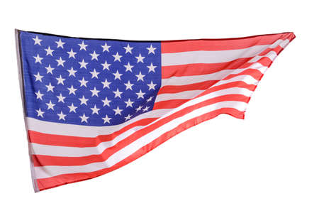 USA flag on white background