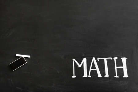 Word MATH on school blackboardの写真素材