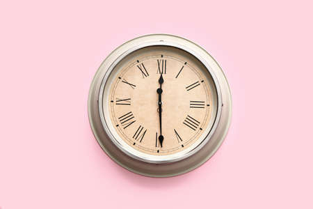 Simple clock on color backgroundの写真素材