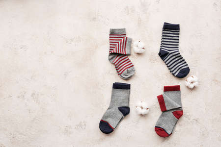 Cotton socks on light background