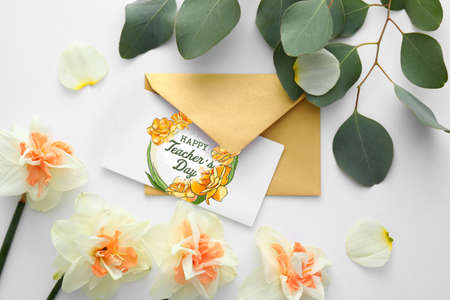 Beautiful greeting card for Happy Teacher's Dayの写真素材