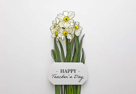 Beautiful greeting card for Happy Teacher's Dayの写真素材