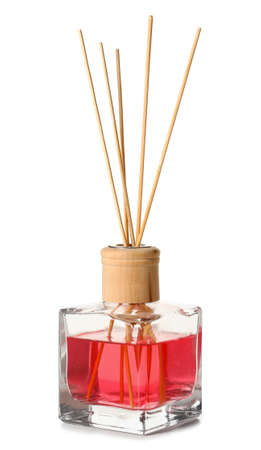 Reed diffuser on white background