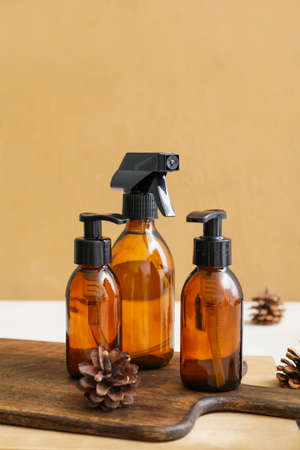 Set of different cosmetics on tableの写真素材