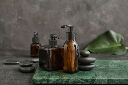 Set of different cosmetics on tableの写真素材